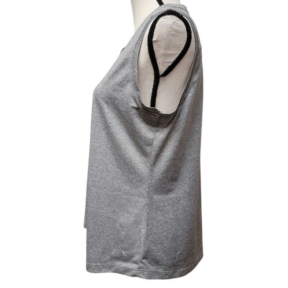 Danskin Now Gray Tank Top Womens Sz L V Neck Moisture Wicking‎ Athletic Active - Picture 3 of 5